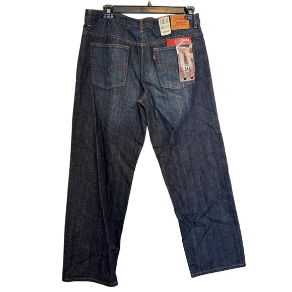 Levis 577 Misses Loose Fit Straight Leg Jeans Size 16 Medium Dark Wash New - Picture 1 of 6